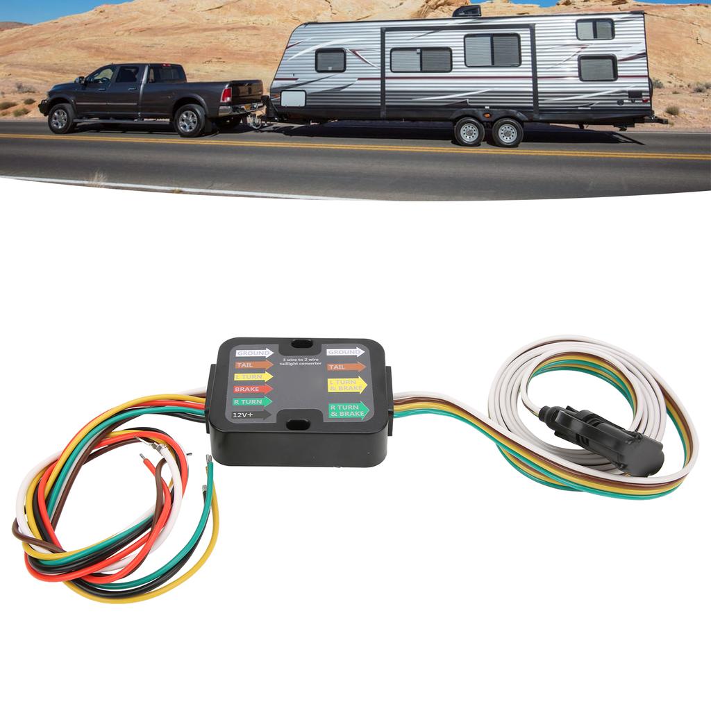 Trailer Wiring Converter 3 To 2 Wire Trailer Tail Light Converter with 60in Wiring RV Accessories
