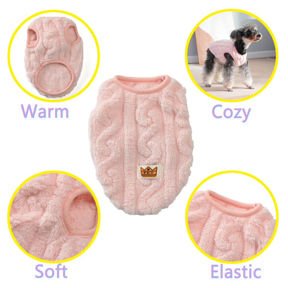 Warm In Autumn and Winter Dog Cloth Sleeveless Soft Cozy Plush Vest Puppy Winter Overall for Small Medium Pet Sweatshirt  for Dog and Cat