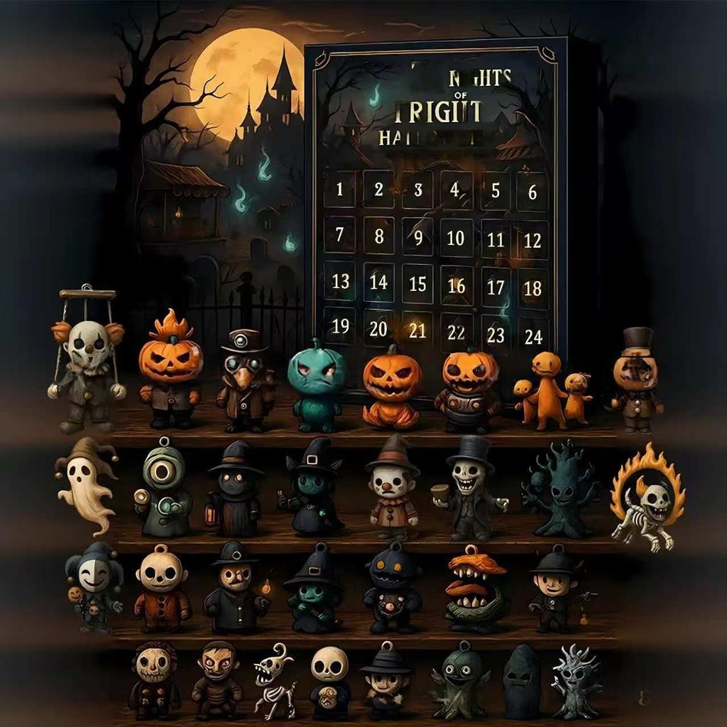 7/15/31-Day Halloween Countdown Calendar Halloween Advent Calendar with Collectible Eerie Figurines Surprise Box Halloween Gifts
