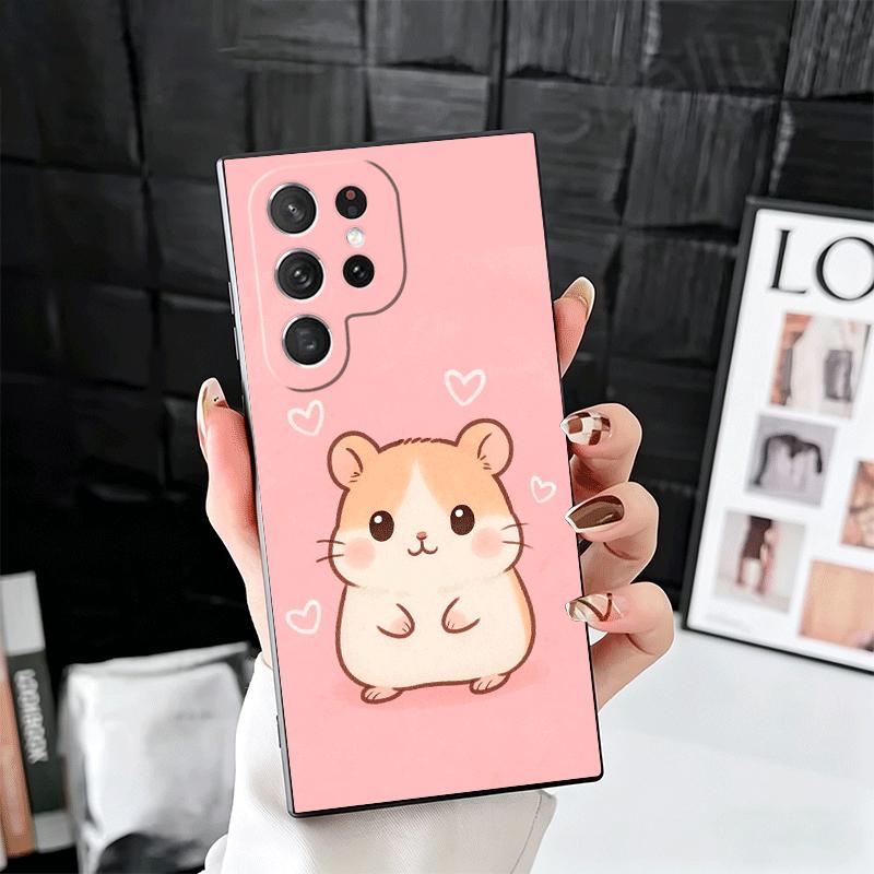 

Cartoon Cute Hamster Soft Phone Case for Samsung Galaxy S26 S25 Edge S24 Ultra S23 Plus S22 S21 FE S20 Black Cover Back Shell Samsung S23