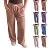 Women's Casual Plaid Straight Leg Pants Comfortable Relaxed Fit for Daily Wear and Outings