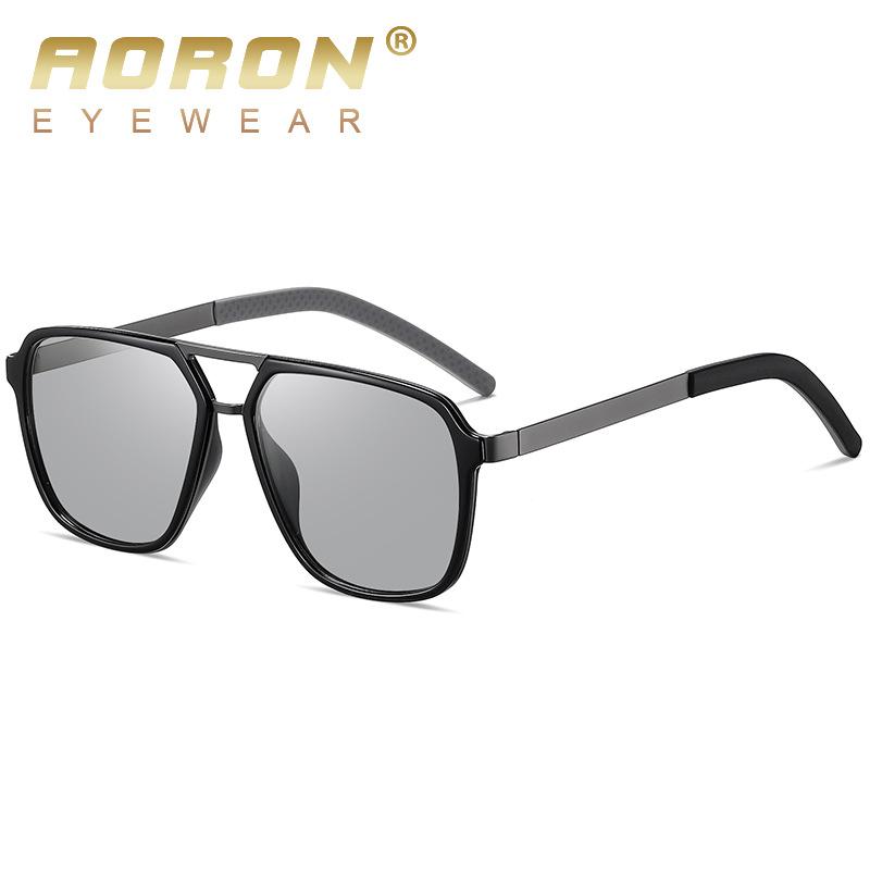 

Поляризованные солнцезащитные очки для вождения Модные мужские металлические солнцезащитные очки с большой оправой для улицы с изменяющими цвет линзами