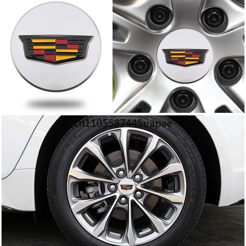 Tapas Centrales de Rueda 66mm 4 Piezas Accesorios para Cadillac Escalade XT5 XT6 CT5 CT6 XTS CT4 Emblema de Neumático de Coche Estilo de Coche