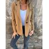 Women Autumn Winter Casual Coats Single Button Long Sleeve Pockets Woolen Jackets ladies Casual Solid Color Outerwear