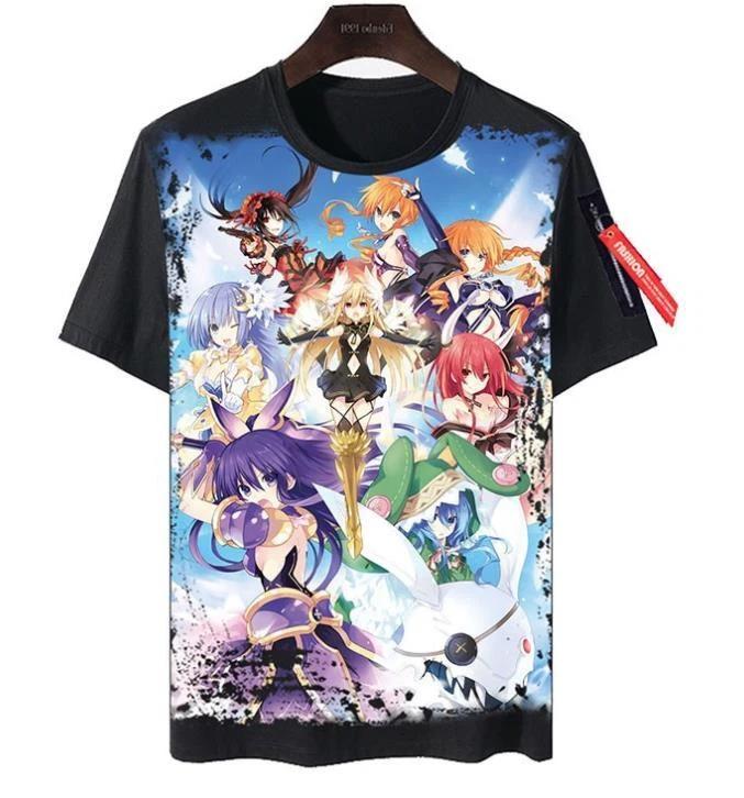 

DATE A LIVE Косплей Аниме Манга Футболка Футболка Костюмы Черный Полиэстер XL