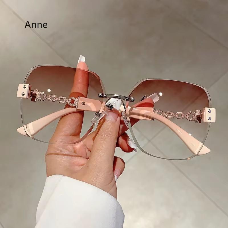 Unisex Sunglasses New Borderless Metal Chain Simple Fashionable Cool Versatile Luxury High Quality Popular Sunglasses