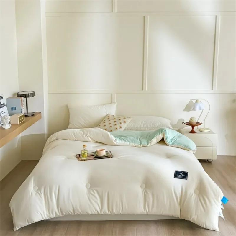 

2025 цветовое сочетание одеяло из соевого волокна утолщенное для сохранения тепла одинарное и двойное зимнее одеяло-наполнитель весенне-осеннее одеяло 150x200cm 1.5kg