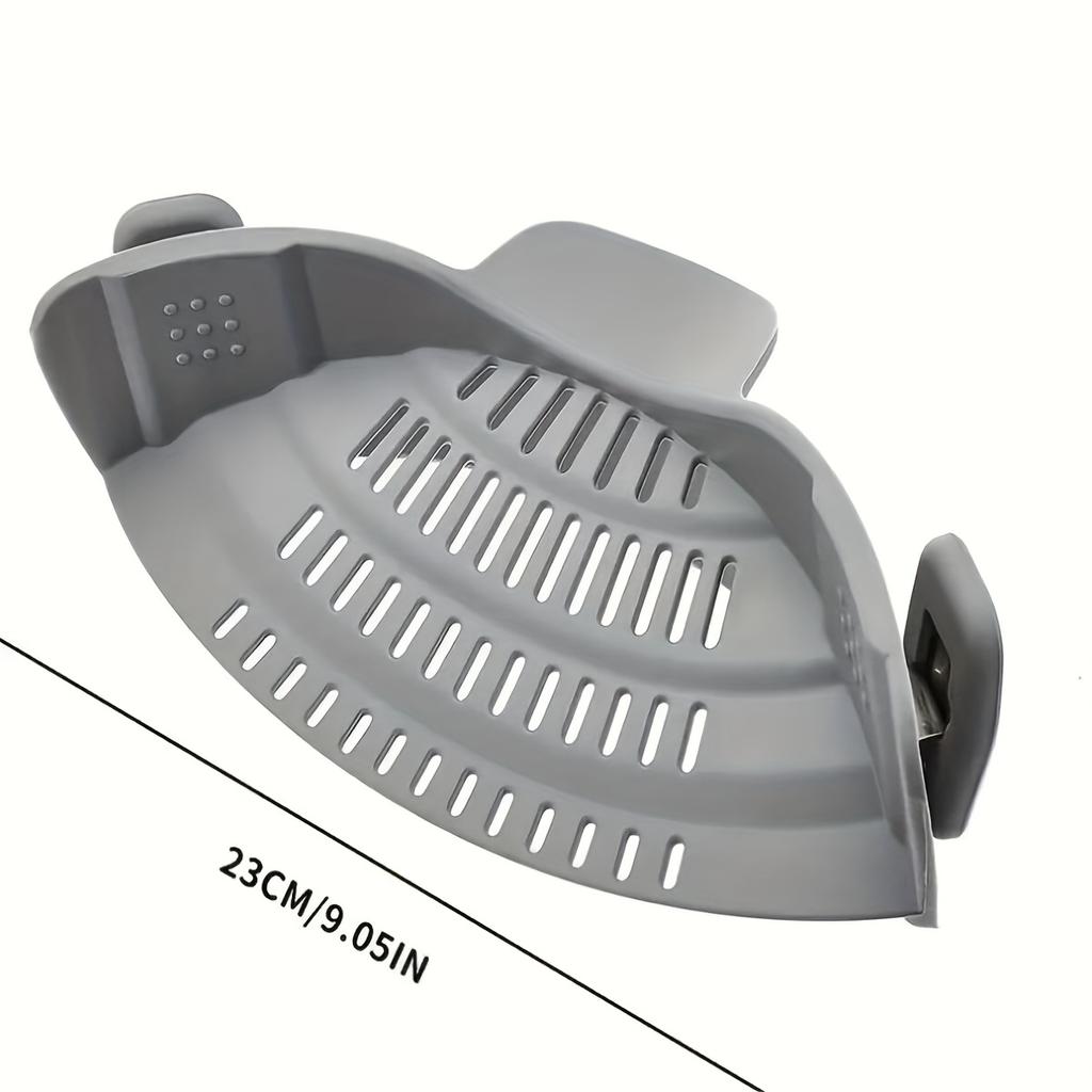Clip-On Strainer for Pots & Pans Durable Plastic Kitchen Colander for Pasta, Meat, Vegetables, Fruits Clamp Filter