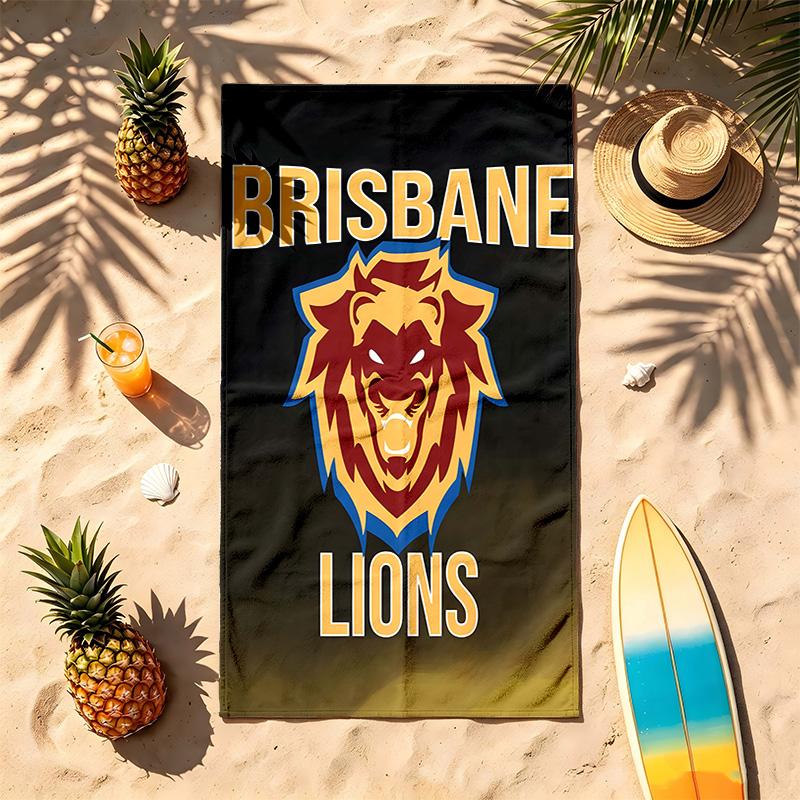 Brisbane Lions (5) Thema Strandtuch Sandabweisend Weich Und Bequem Geeignet Für Den Pool Camping Yoga Und Tauchen Ein Reise-Essential