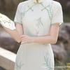2024 Elegant Slim Fit Summer Cheongsam: Skin-Friendly, Long Length, Youthful Style