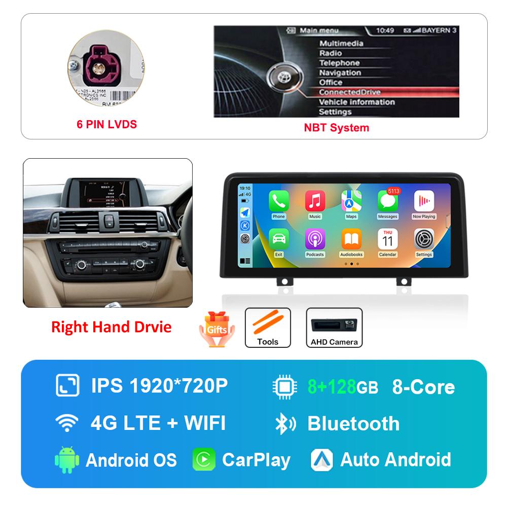 12.3 Inch Right Hand Drvie for BMW 3 4 Series F30 F31 F32 F33 F34 F36 NBT EVO System Android Car Radio Multimedia Player 4G WiFi