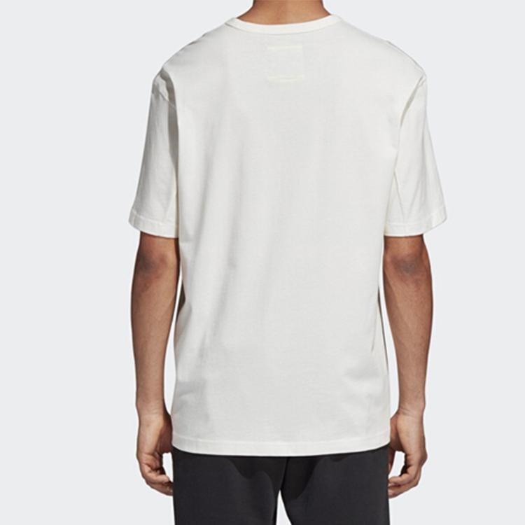 Adidas Originals Trefoil Logo Print Short Sleeve T-Shirt Men Tops White DM2084