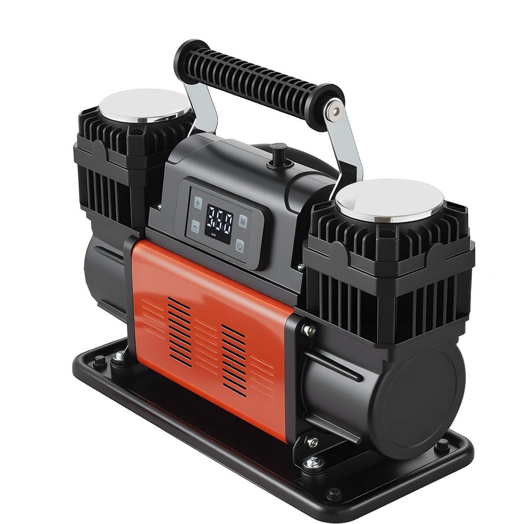 VEVOR Dual-Cylinder Heavy Duty Air Compressor, 300L/min Auto-Stop Portable Tire Inflator