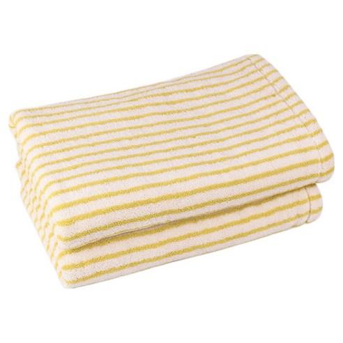 SONGWOL TOWEL Hotel Collection Stripe Solid 68 Bath Towel 540g 30s Combed Cotton (2 Pack) (540g X 2)