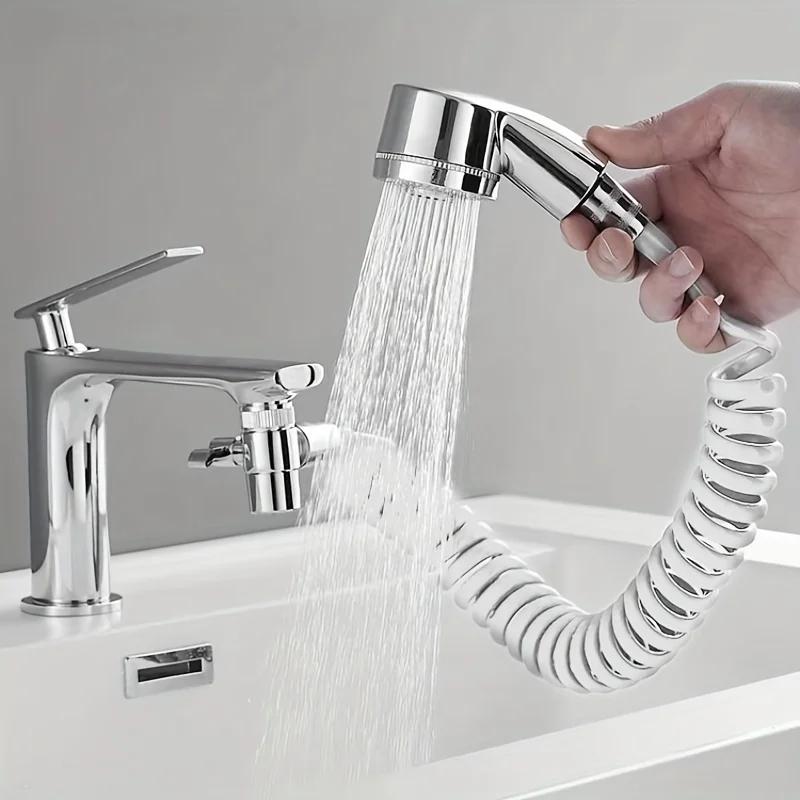 Yeni Musluk uzatıcı harici duş başlığı banyo musluğu adaptör aparatı lavabo musluğu harici duş başlığı seti