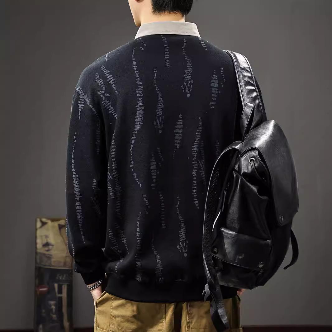 Осенняя имитация двухсекционного свитера с воротником-рубашкой — фото 3