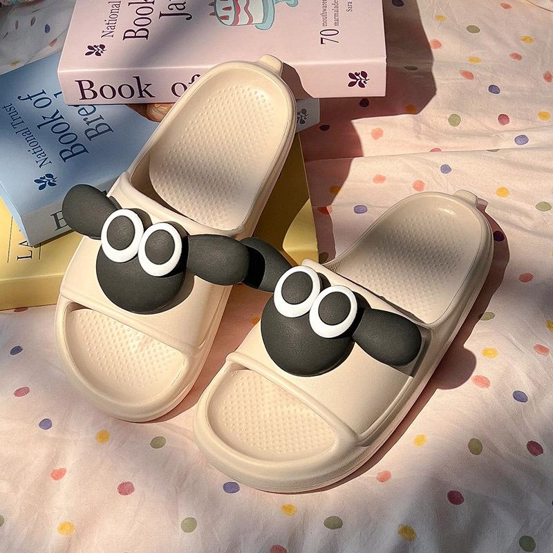 Fashion Women Cute Sheep Sandals Summer New Design Thick Sole Flip Flops Beach Slides Home Casual Shoes Flat Female Eva House Slippers