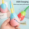 Interactive Cat Toy USB Electric Intelligent Rolling Ball Toy Cats Pet Silicone Automatic Rotate Mouse Tail Kitten Teaser Stick