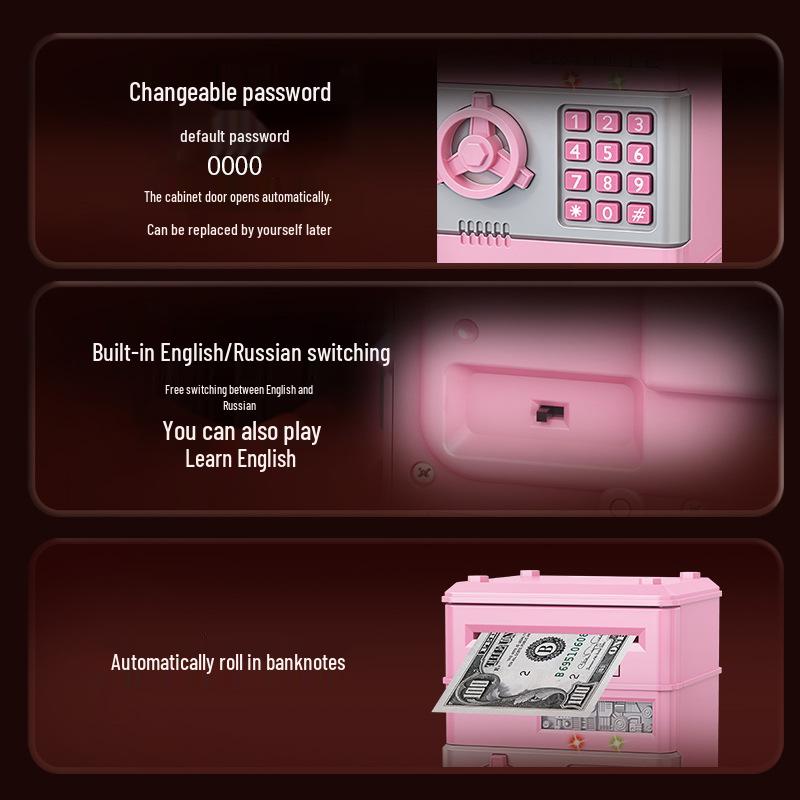 Large Capacity Piggy Bank with Password Lock – Savings Jar and Toy for Kids