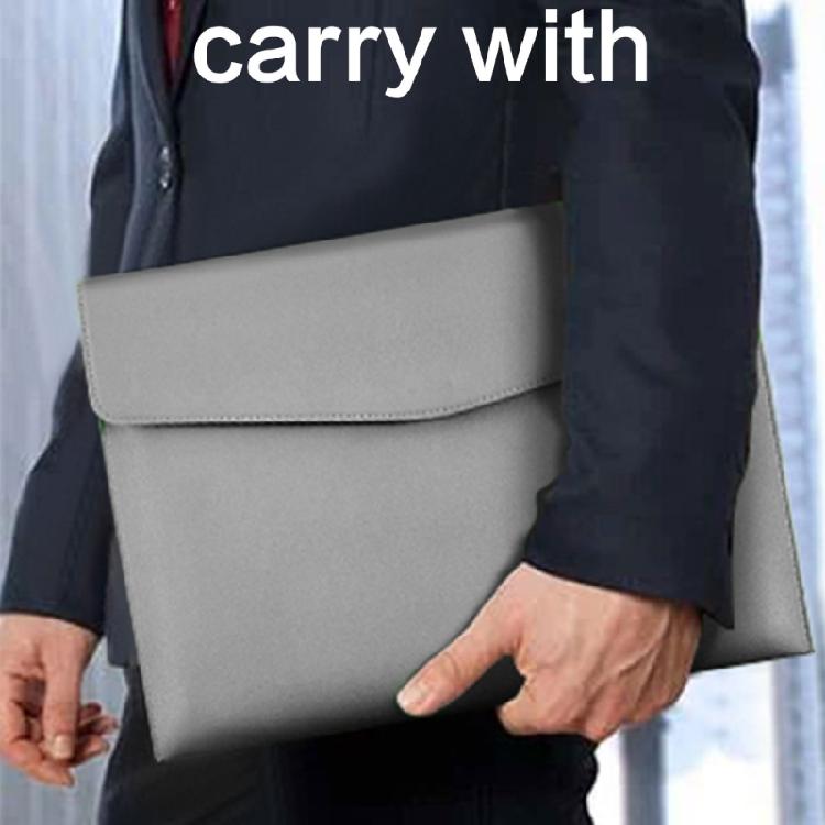 Business Folder Water Resistant Leather Document Organiser Carrying Case Magnetic Button Closure 330x240cm for Office