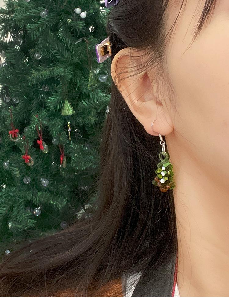 Murano Glass Sterling Silver Christmas Tree Earrings & Necklace Set