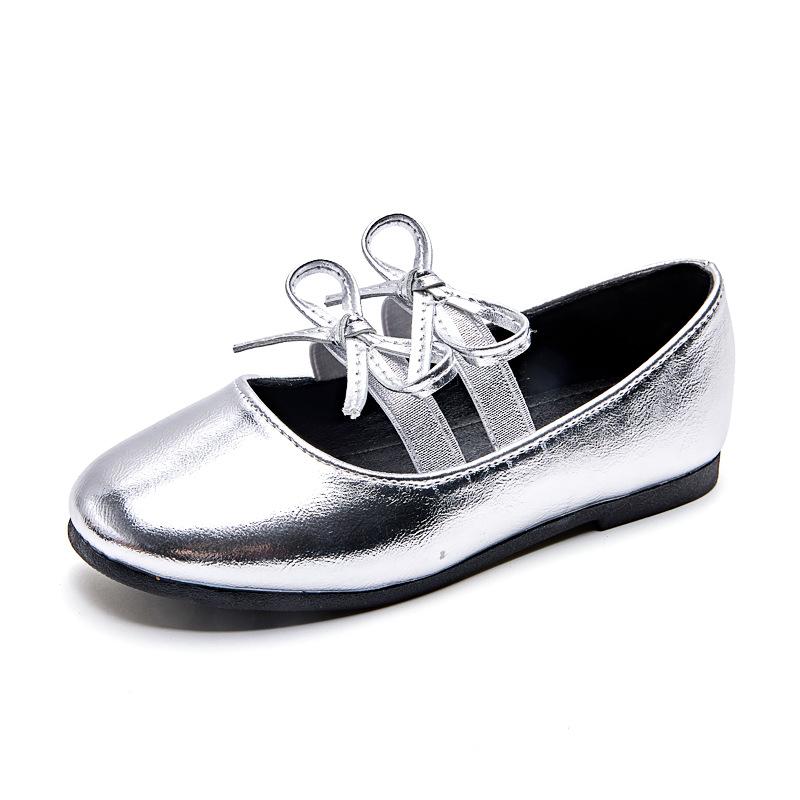 Girls  leather shoes2026New Spring and Autumn Ballet Shoes for Children, Mary Jane Shoes for Girls, Princess Leather Shoes for Girls 25（Insole Length16.2CM) серебряный