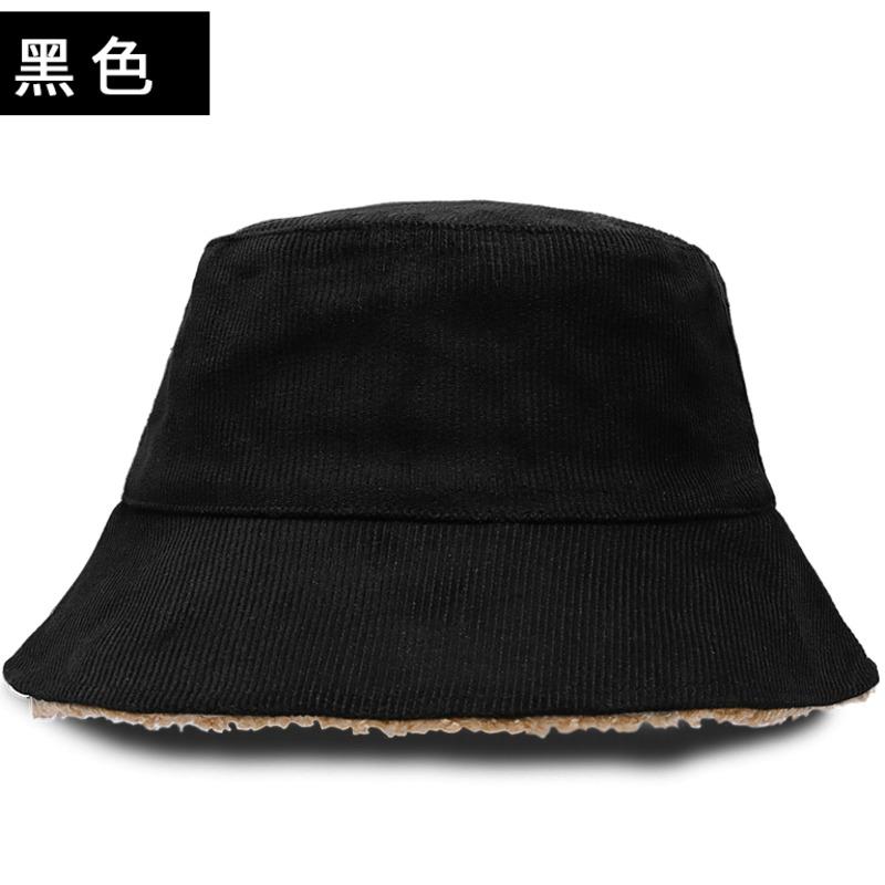 Double-sided Wearable Dad Winter Fisherman Hat Woman Corduroy Fur Bucket Hats Men Big Size Panama Hats Lady Warm Snow Hat Head 55-58cm