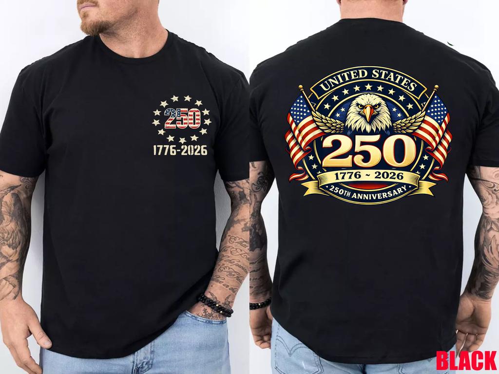250 Anniversary USA Men Women 250 Years 250th Anniversary Front & Back T-Shirt