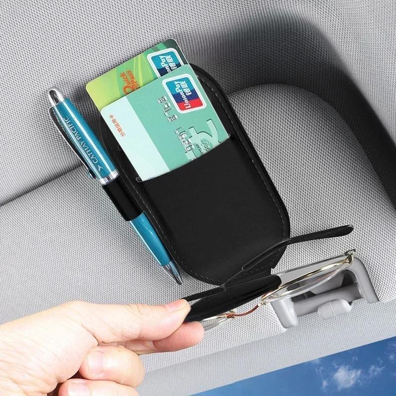 Car Multifunction Sunglasses Clip Card Ticket Holder Stand Eyeglasses For Toyota Chr Corolla Yaris Rav4 E150 E120 Land Cruiser