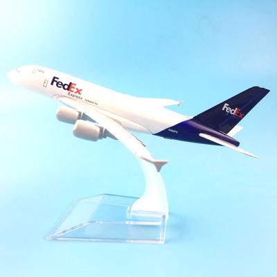 A380 Fedex Express Modelo de Avião de Companhia Aérea Aeronave Brinquedos para Crianças 16cm Liga de Metal Modelo de Avião Com Suporte Brinquedos de Aeronave Presente de Aniversário