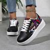 TUINANLE Women's Leisure Sneakers Black Flat Comfortable Lightweight Shoes for Walking Outdoor