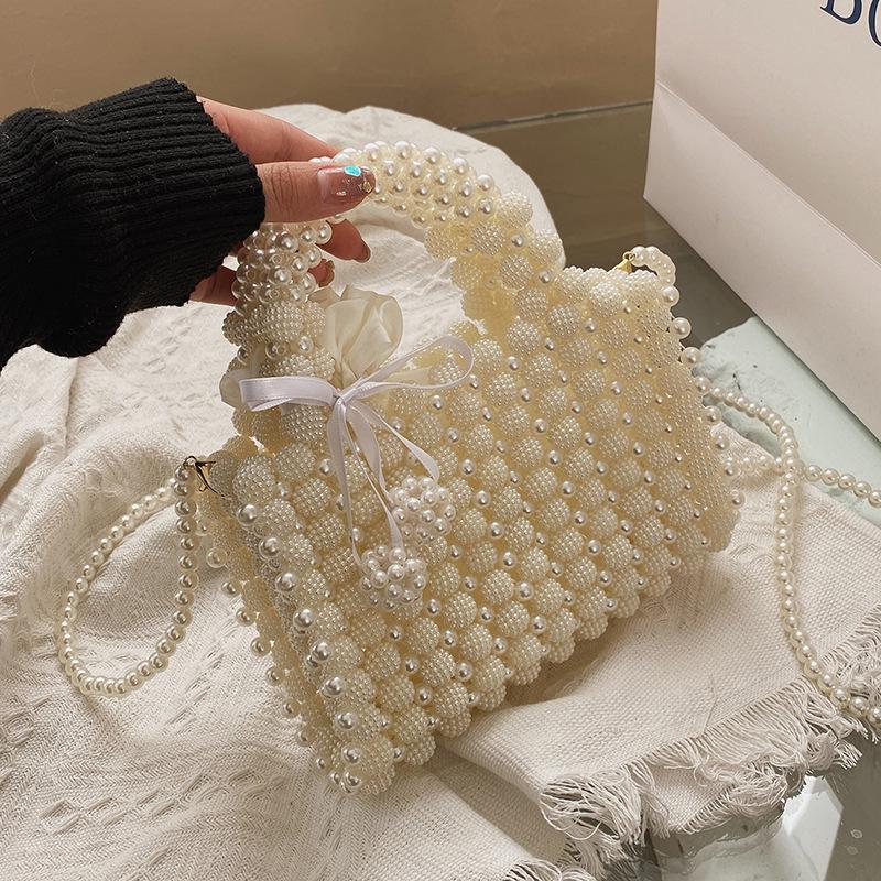 2025 Little Fairy Beaded Woven Handbag - European & American Fashion Shoulder Tote
