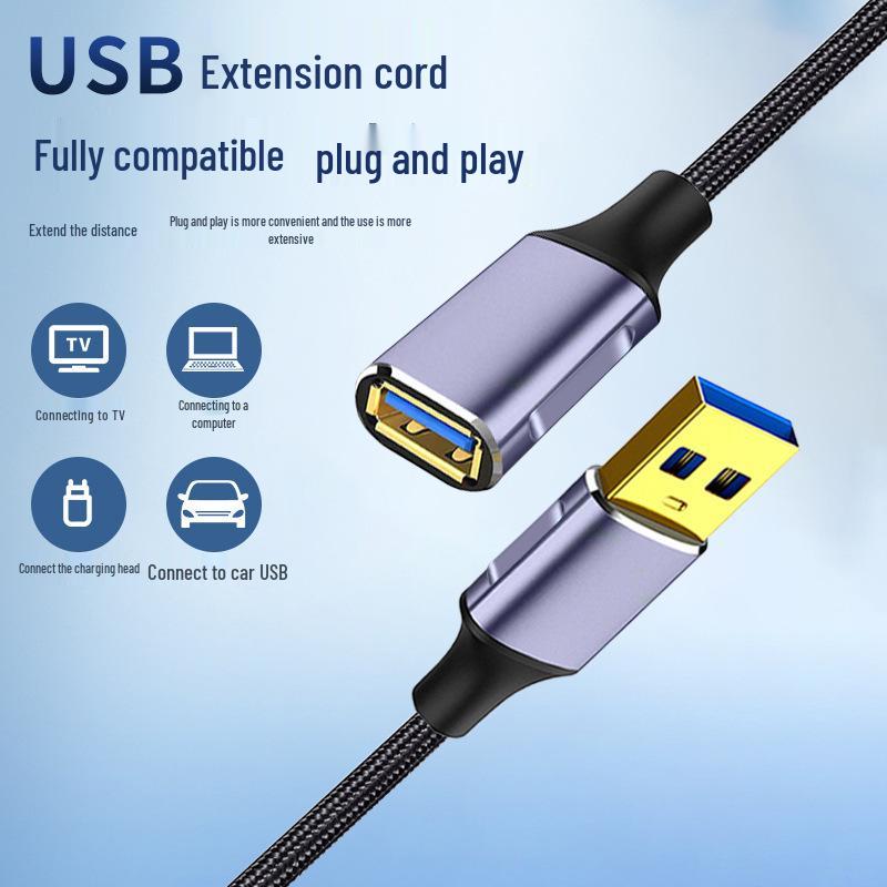 USB 3.0 Male To Female Extension Cable Foar Data, Mouse, Keyboard, Network Card, and Mobile Charging.