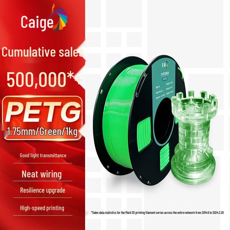 CaiGE 1.75mm PETG 3D Printer Filament CN Plug (adapter Included)