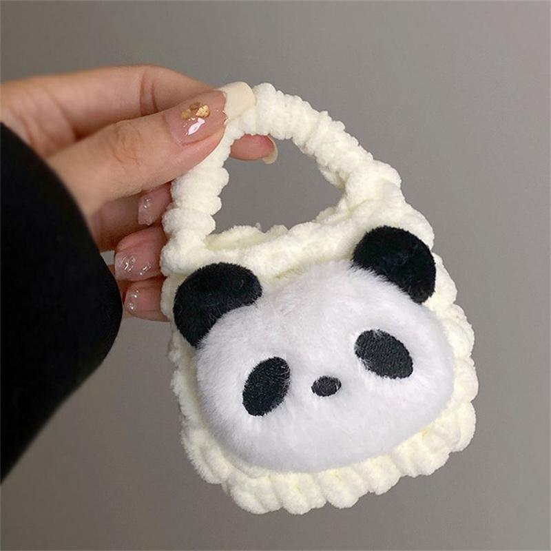 

Для женщин и девочек милый мультфильм панда мини-сумки для монет кошелек черный, белый цвет держатель для наушников органайзер школьные сумки кулон брелок Kry кольцо белый