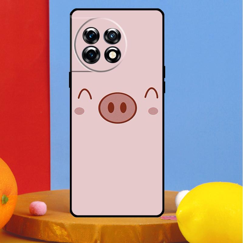 Cartoon Pig Cover For OnePlus Nord CE 4 2 3 Lite N30 N10 N20 OnePlus 13R 13 12 12R 11 10 Pro 10T 8T Case