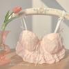 New sexy pure desire wind lace girl underwear women's suit small breasts gathered without steel ring anti-hanging upper support bra cover