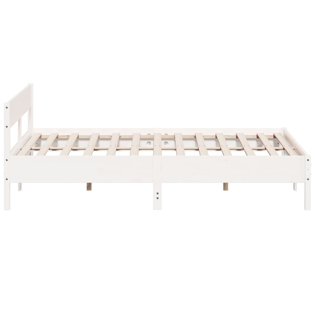 Vidaxl Bed Without Mattress, White, 200X200 Cm, Solid Pine Wood