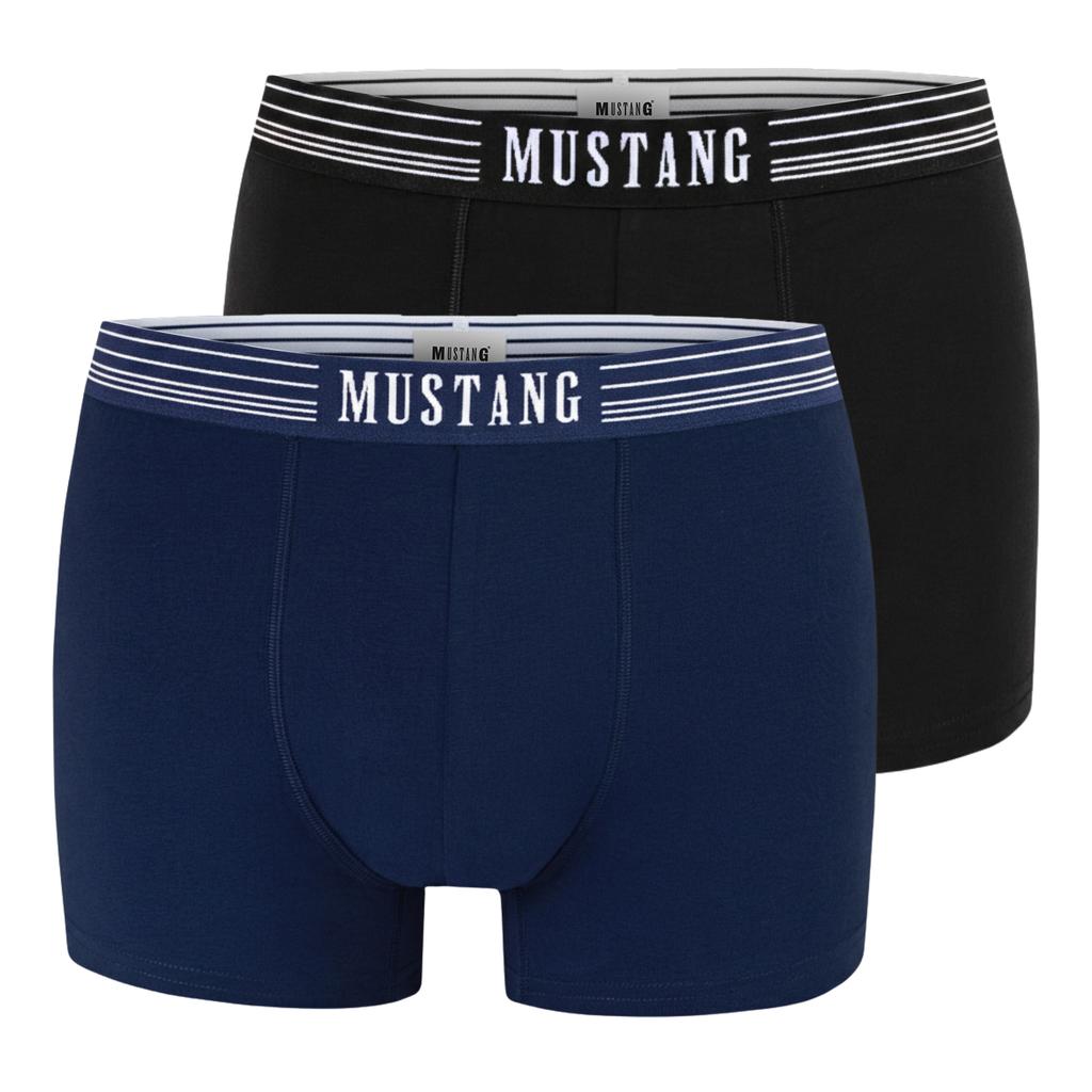 MUSTANG Men's Boxers 4-Pack Cotton Underwear Blue Grey Black