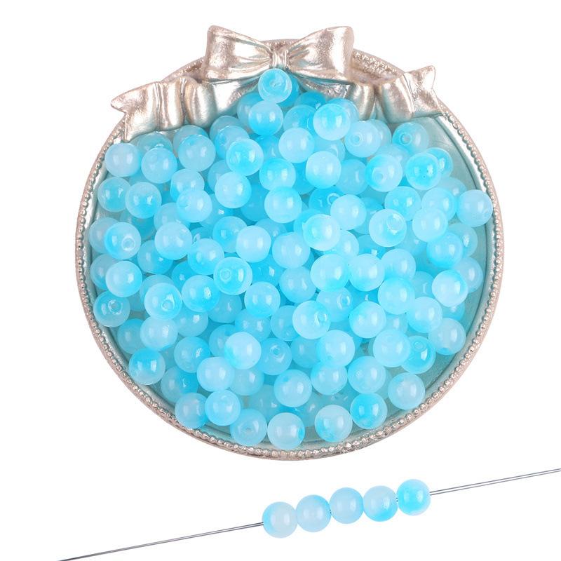 8mm Summer Dream Jelly Duplex Glass Round Beads Loose Beads DIY Handmade Bracelet Glaze Beading String Material Beads for Jewelry Making