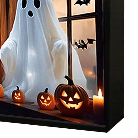 Halloween Duch Noční světlo Malování Fotorámeček 3D Plamen Hororová Panenka Svítící Album LED Stolní Dekorace Světlo do Ložnice