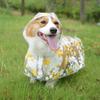Waterproof TPU Raincoat Dogs With Floral Print Lightweight Pet Jacket Corgi Medium Large Breeds All Season