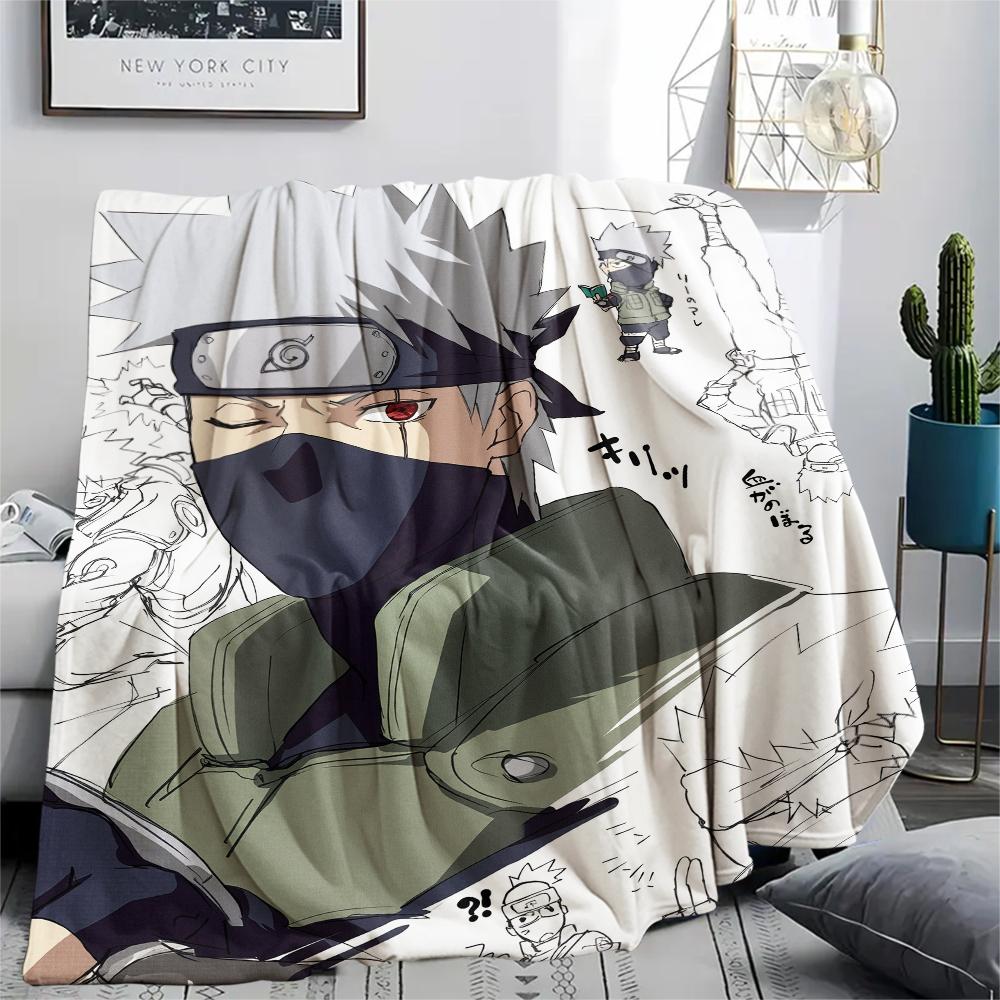 Kakashi Hatake Anime Pattern Flannel Blanket, High Quality Comfortable for All Seasons, Home Decor, Warmth and Comfort, Perfect for Gifts.