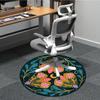 1pc Floral Mandala Chair Carpet for Office, Round Non Slip Durable Large Size Office Carpet, Suitable for Office
