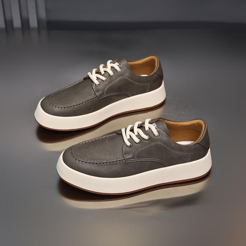 Golden Sapling Male Casual Skateboarding Shoes Winter Flats Genuine Leather Men Daily Round Toe Boat Shoes Man Trendy