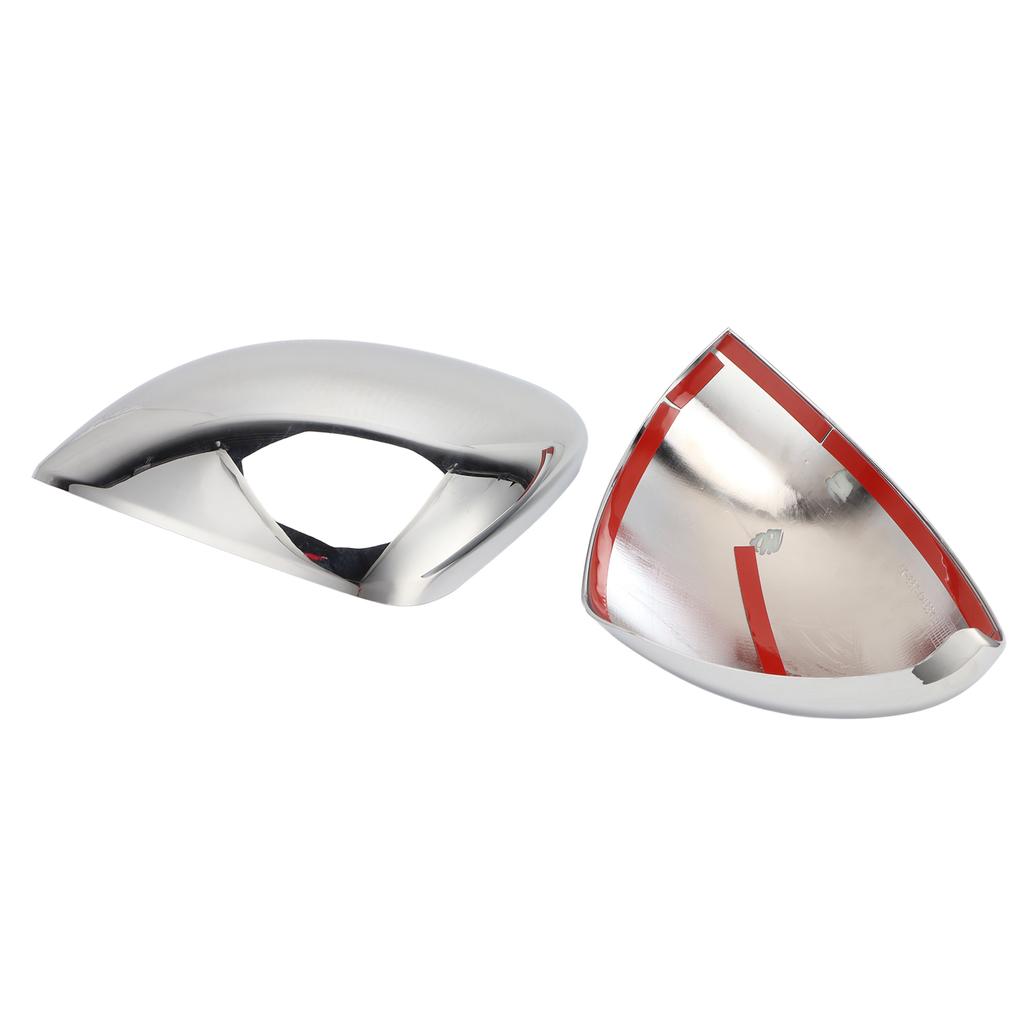 2PCS Rear View Mirror Covers Chrome Glossy Back Adhesive Replacement for FIAT 500X 2014‑2019