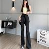High-Waisted Slim Fit Velvet Wide-Leg Yoga Pants for Spring, Autumn, and Winter