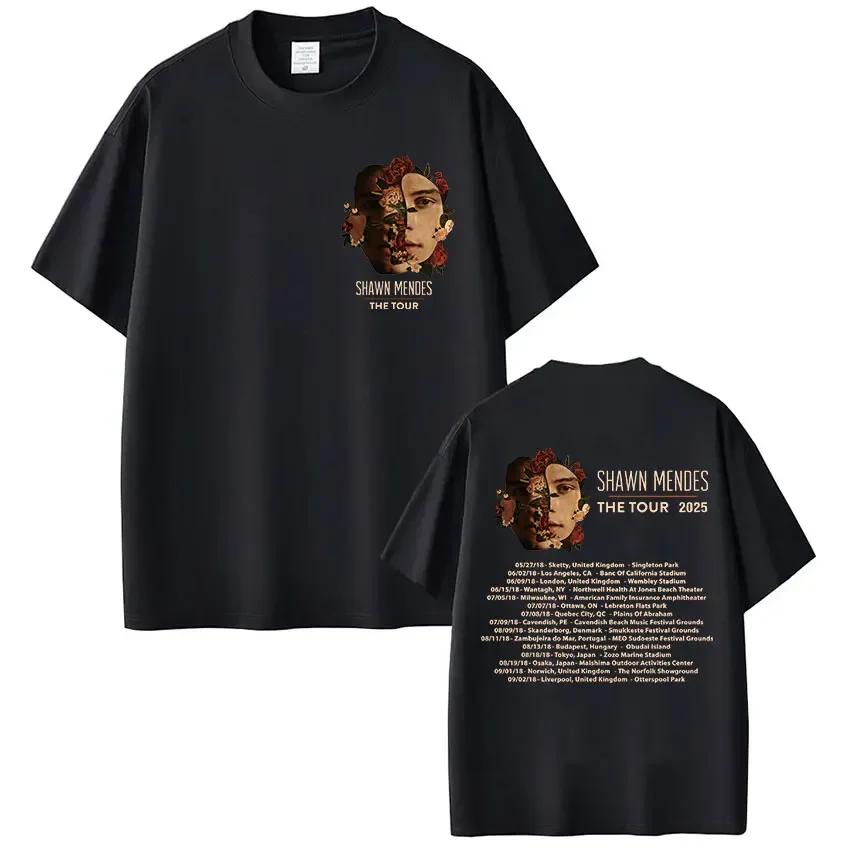 Rapper Singer Shawn Unisexdes On The Road Again Tour Album Merch T Shirt Unisex Fashion Oversized Short Sleeve Tshirt Streetwear Blac