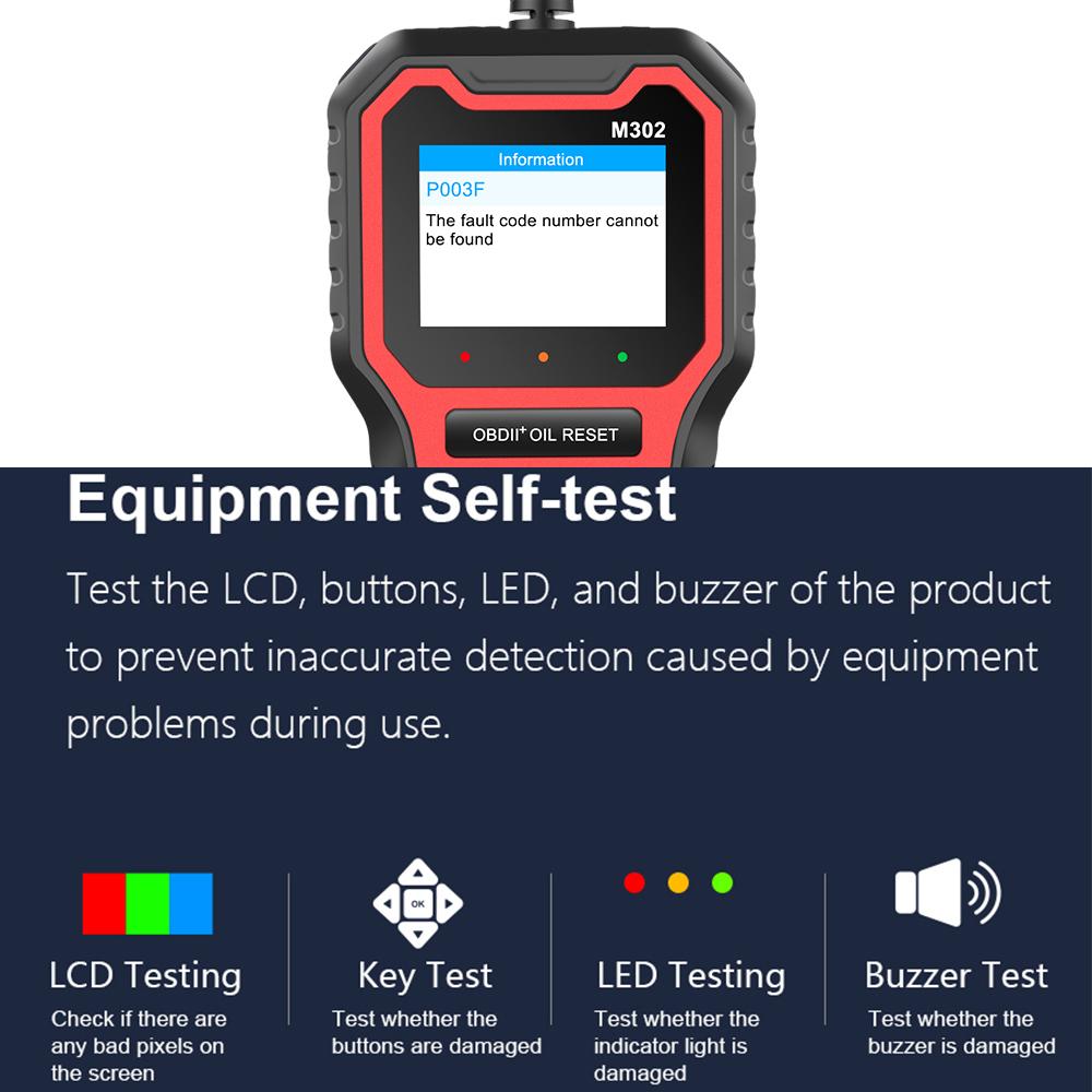 Clear Fault Code Reader M302 Automotive Fault Diagnosis Tool Multi-language Car Accessories Car OBD2 Scanner