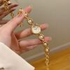 Elegant Round Watch for Women With Sparkling Translucent Stones New High-End Luxury Quartz Watches Gold Bracelet Wristwatches